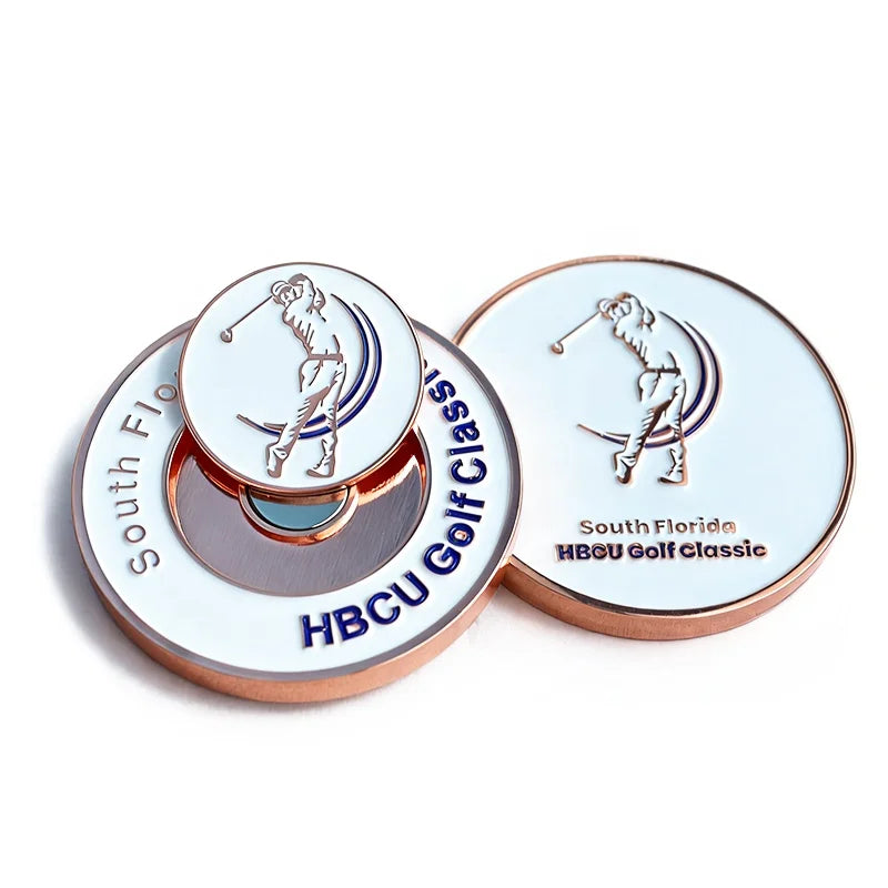 Custom logo magnetic poker chip golf ball marker