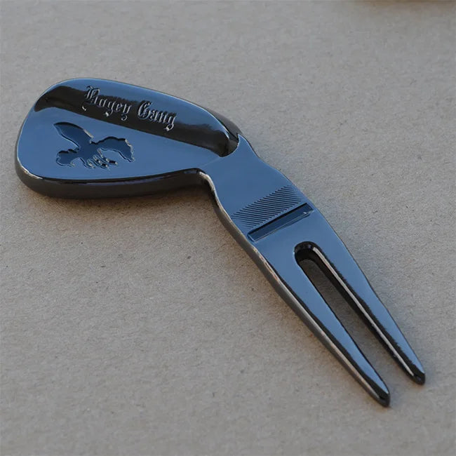 Custom logo wedge shape golf divot tool in zinc alloy