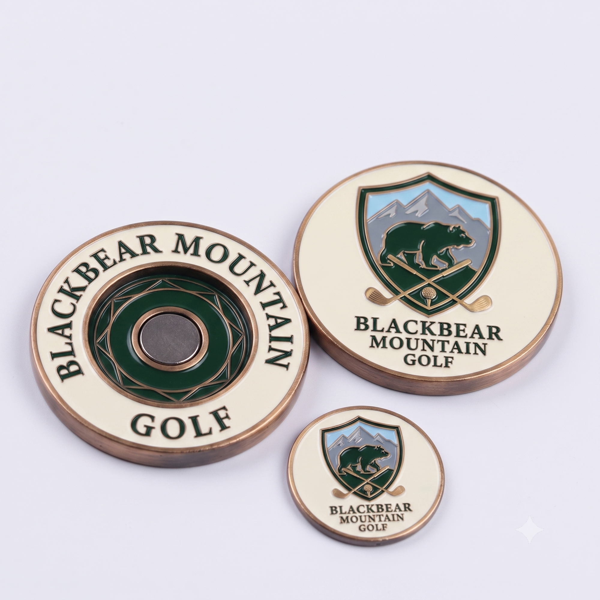 Custom Logo Golf Ball Markers | Zinc Alloy Poker Chip with Magnetic Insert