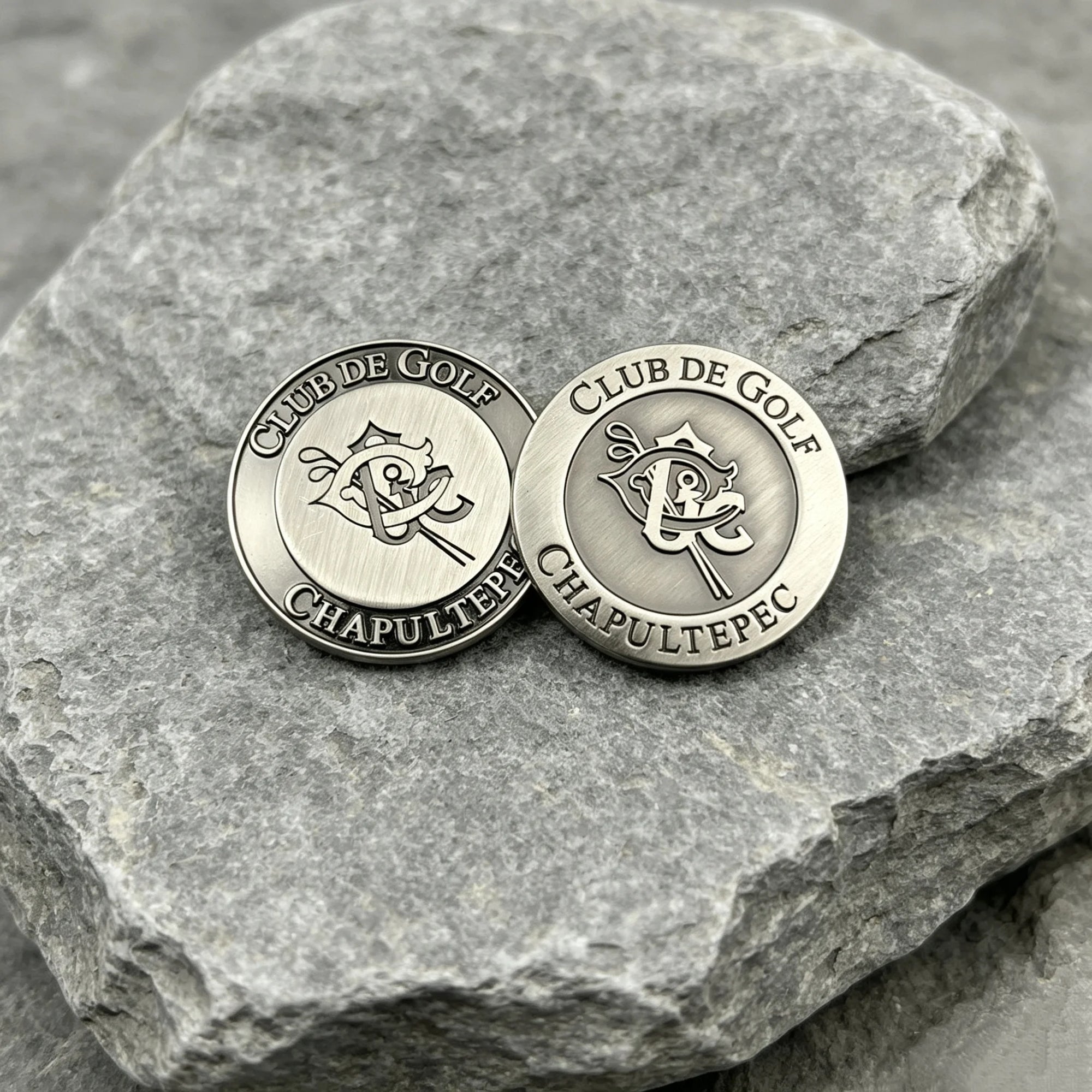 Custom logo engraved metal golf ball marker, 30mm
