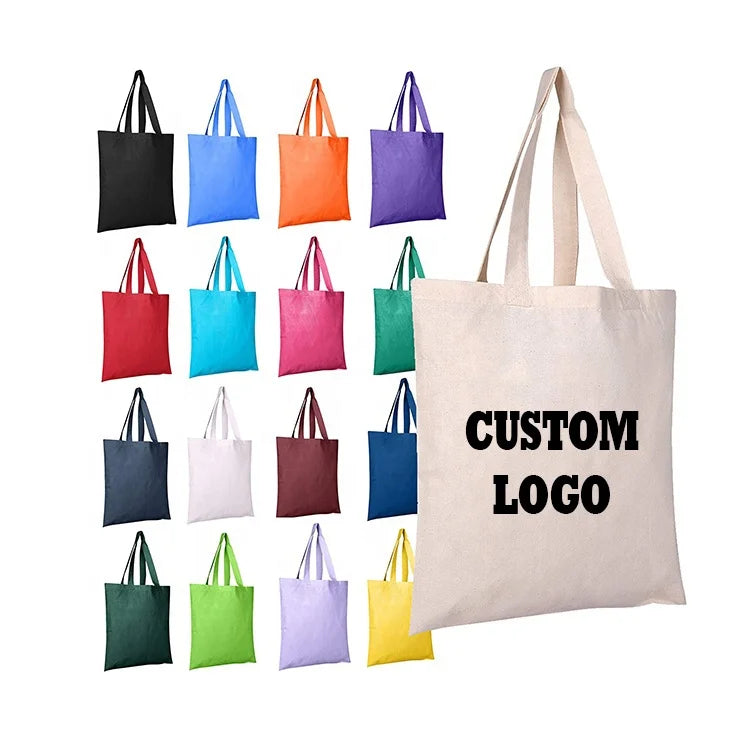 Custom logo cotton canvas tote bag