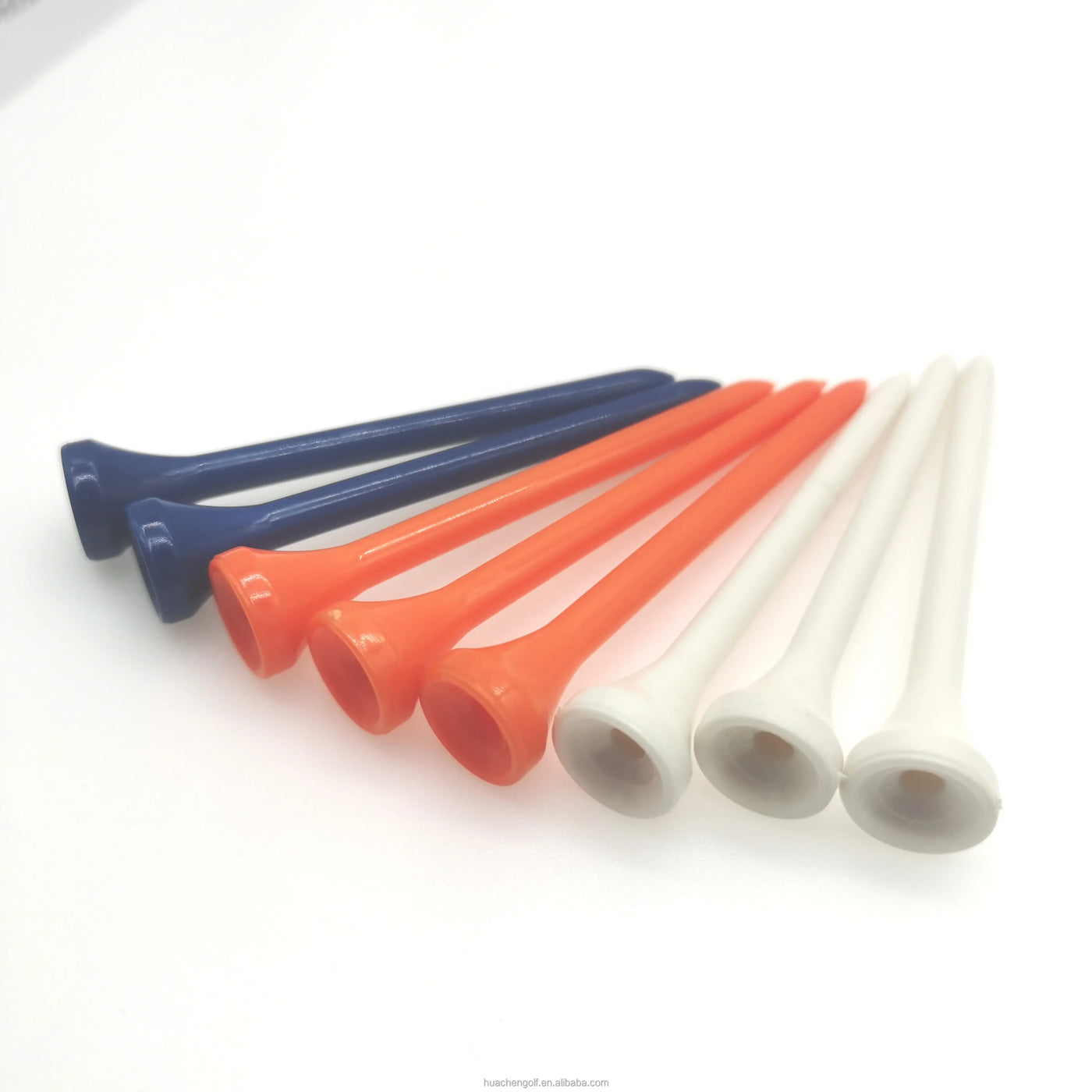 Custom logo plastic golf tees 70mm in mixed colours