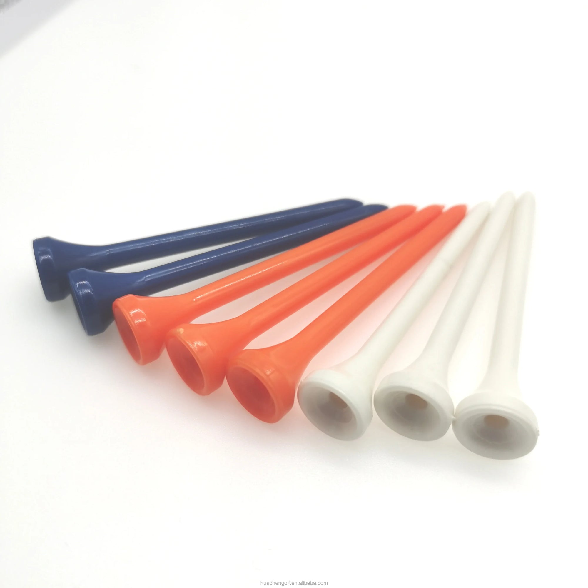 Custom logo plastic golf tees 70mm in mixed colours