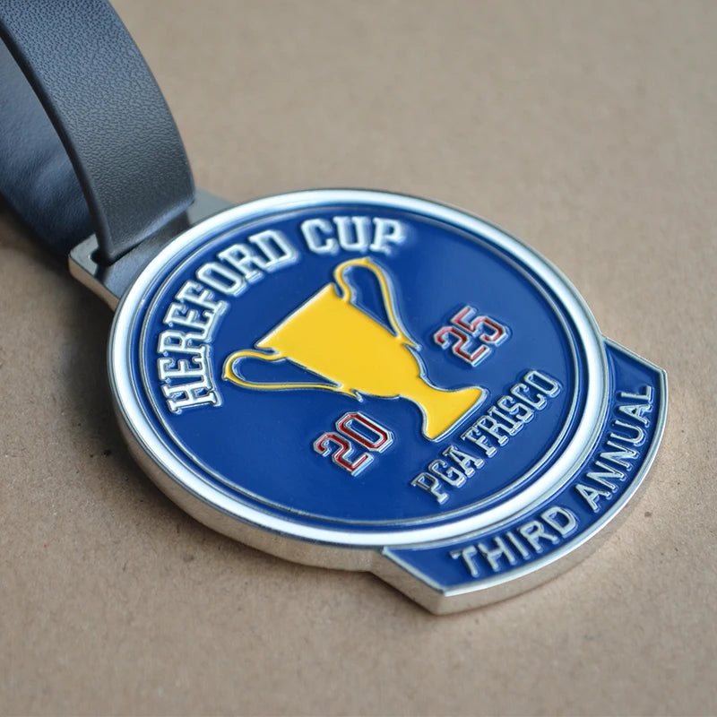 Custom logo engraved metal golf bag tag in zinc alloy enamel