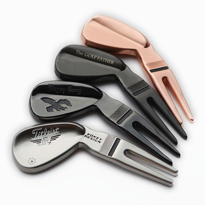Personalized Wedge Divot Repair Tool — Black, Gold, Bronze & Antique Finishes