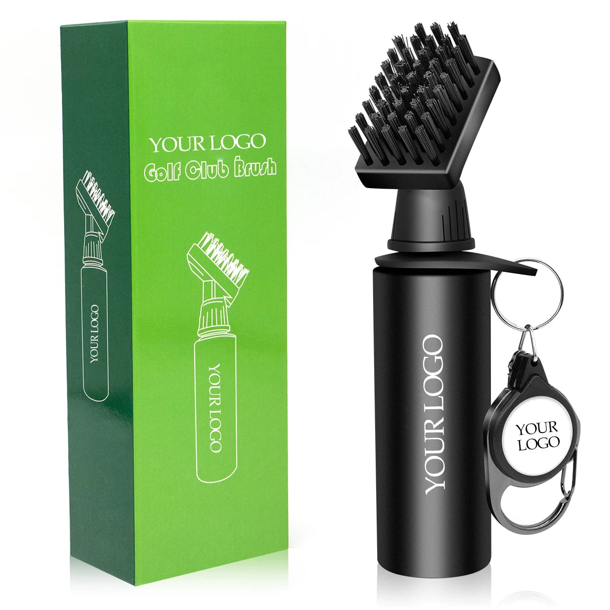 Custom logo water-filled golf club cleaning brush bottle
